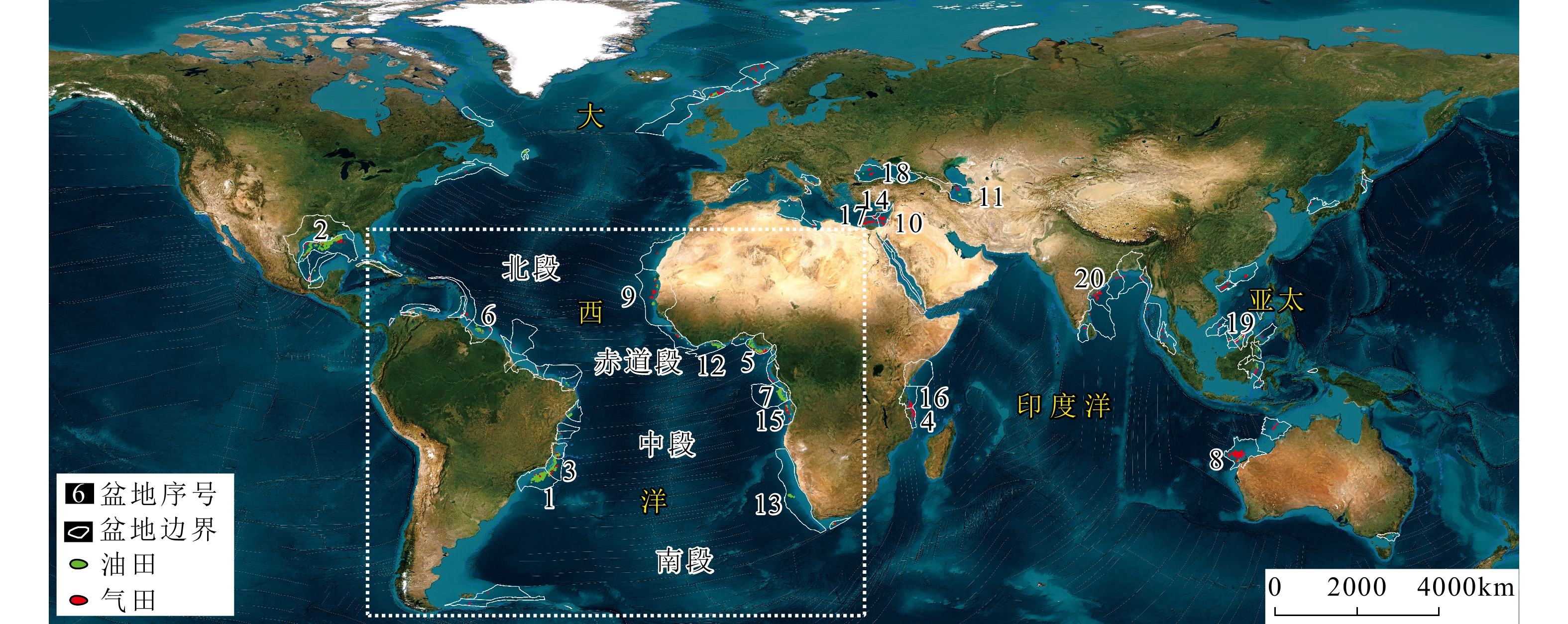 七大国际石油公司不同地表持有权益勘探面积及其占比